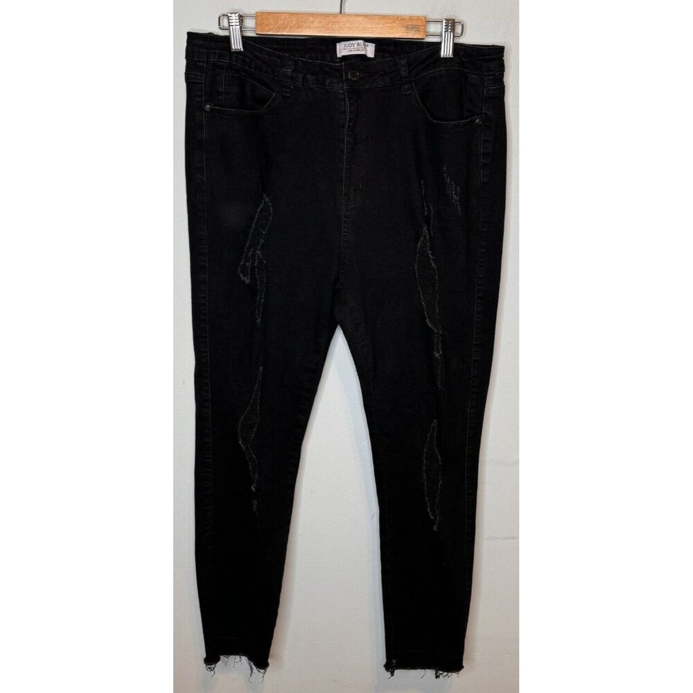 Judy blue 1XL Black Distressed Jeans Women Tears Torn Destroyed Skinny pants
